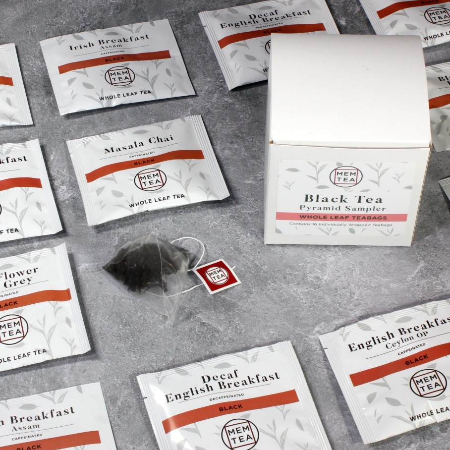 Pyramid Teabags MEM TEA | Black Tea Pyramid Tea Bag Sampler - Individually Wrapped