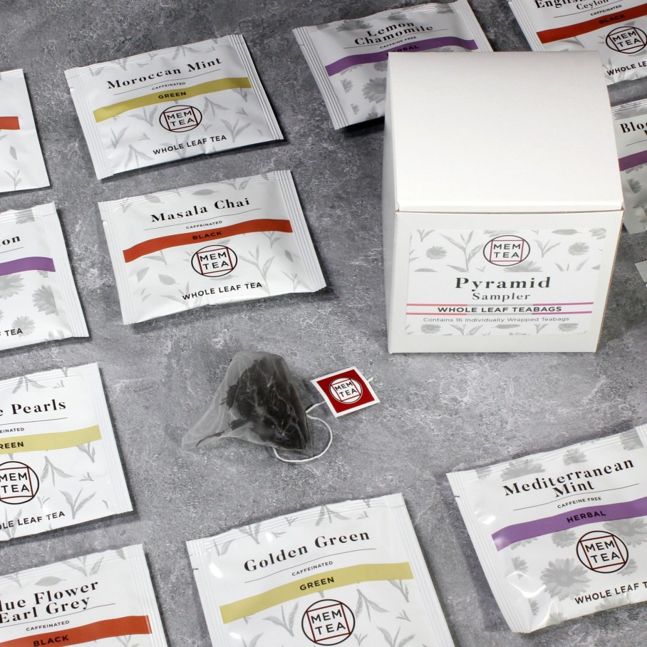 Pyramid Teabags MEM TEA | Pyramid Tea Bag Sampler - Individually Wrapped